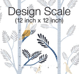 Aviary Branch Blue & Yellow Peel & Stick Wallpaper with Botanical Birds - York PSW1236RL