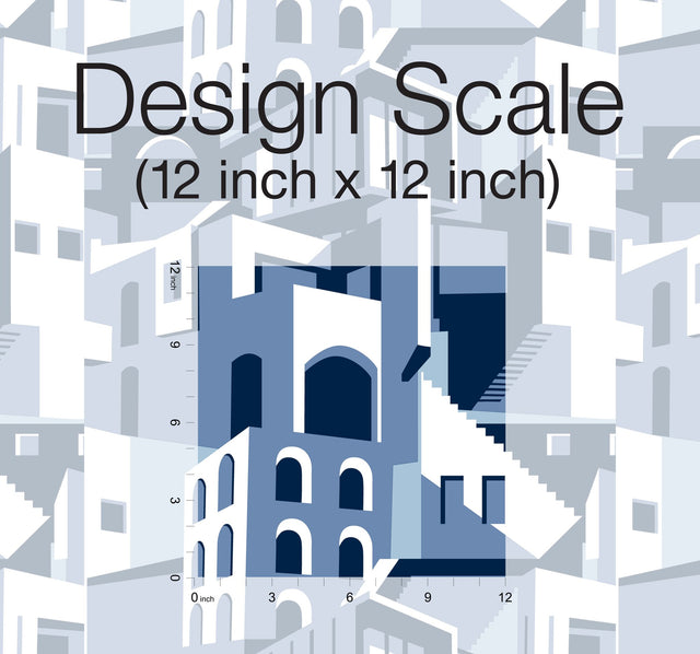 Arch Architectural Blue Peel & Stick Wallpaper