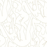 Head over Heels Gold Metallic Peel & Stick Wallpaper with Line Art Figure Motif - York PSW1257RL
