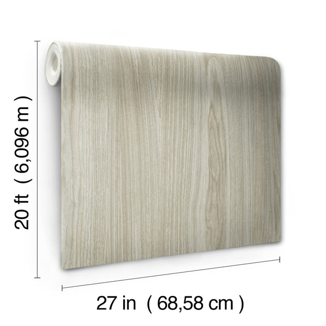 Linden Grey Woodgrain Peel & Stick Wallpaper - York PSW1275RL
