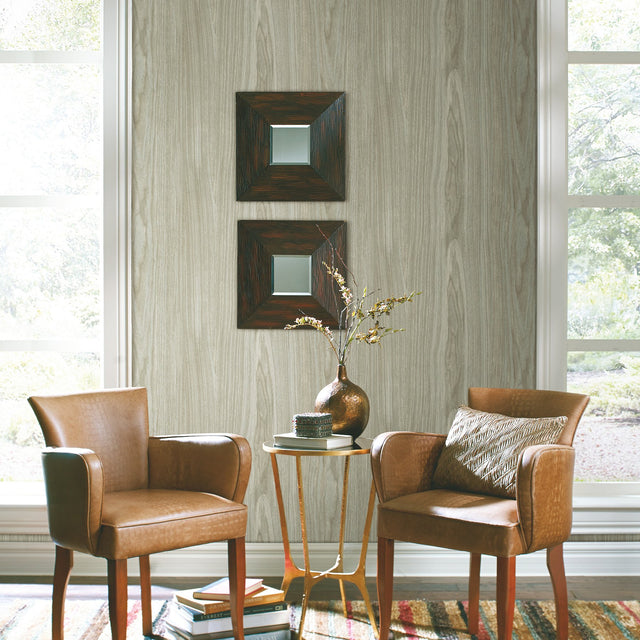 Linden Grey Woodgrain Peel & Stick Wallpaper - York PSW1275RL