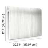 Linden White Peel & Stick Wallpaper with Faux Woodgrain Pattern - York PSW1276RL