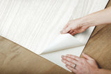 Linden White Peel & Stick Wallpaper with Faux Woodgrain Pattern - York PSW1276RL