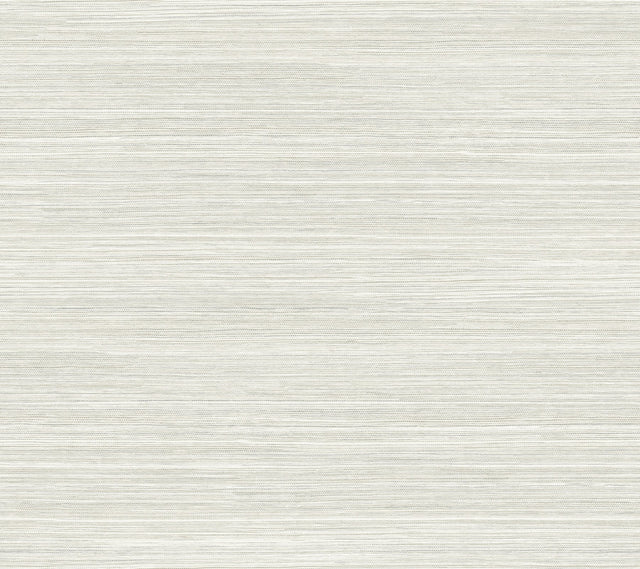 Cattail Weave White Peel & Stick Wallpaper with Woven Grasscloth Motif - York PSW1279RL