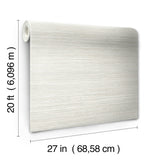 Cattail Weave White Peel & Stick Wallpaper with Woven Grasscloth Motif - York PSW1279RL
