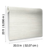 Cattail Weave White Peel & Stick Wallpaper with Woven Grasscloth Motif - York PSW1279RL