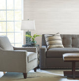 Cattail Weave White Peel & Stick Wallpaper with Woven Grasscloth Motif - York PSW1279RL