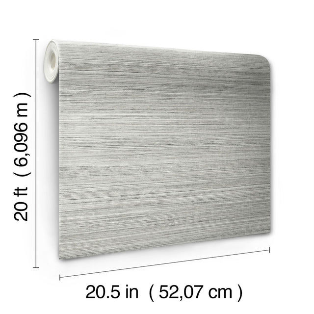 Cattail Weave Grey Peel & Stick Wallpaper with Weaves Pattern, Modern Matte Non Woven - York PSW1280RL