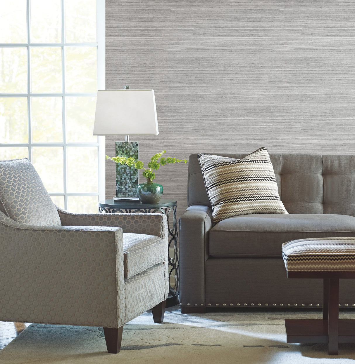 Cattail Weave Grey Peel & Stick Wallpaper with Weaves Pattern, Modern Matte Non Woven - York PSW1280RL