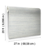 Cattail Weave Blue Peel & Stick Wallpaper with Woven Grasscloth Look - York PSW1281RL