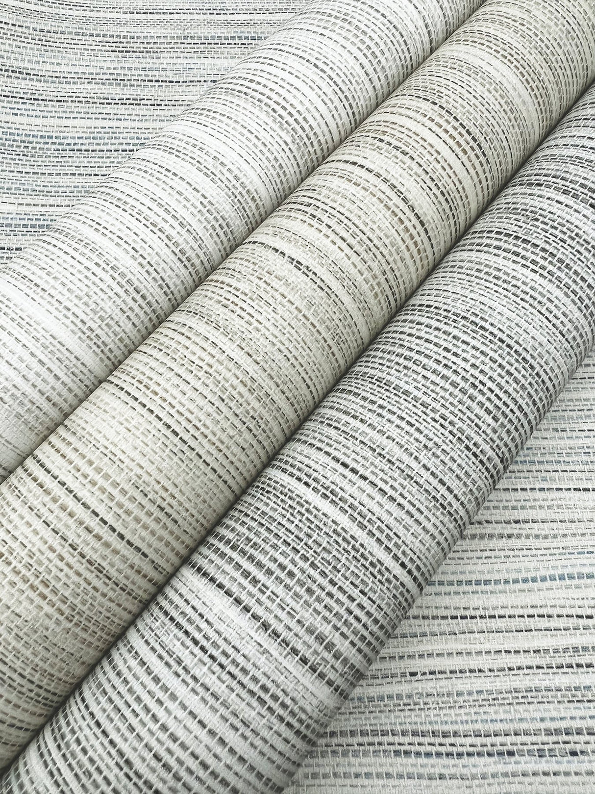 Cattail Weave Blue Peel & Stick Wallpaper with Woven Grasscloth Look - York PSW1281RL