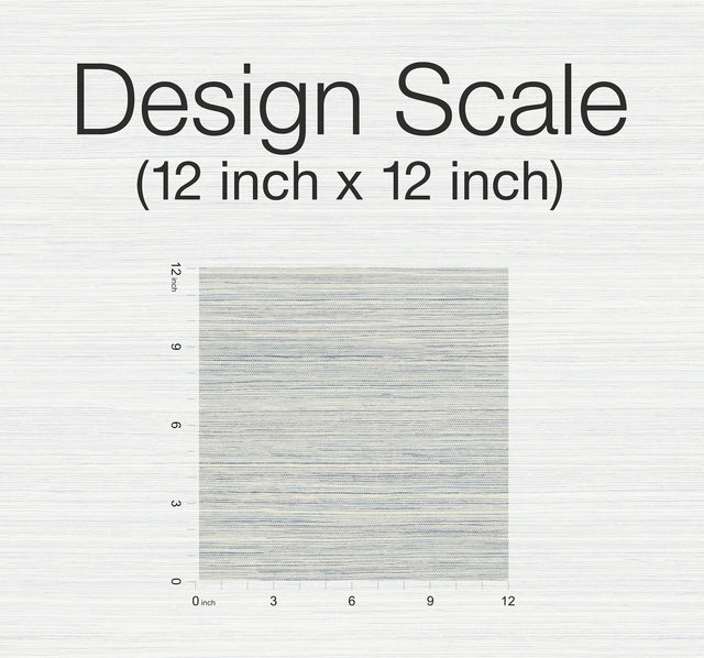 Cattail Weave Blue Peel & Stick Wallpaper with Woven Grasscloth Look - York PSW1281RL