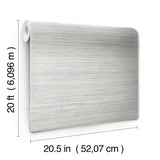 Cattail Weave Blue Peel & Stick Wallpaper with Woven Grasscloth Look - York PSW1281RL