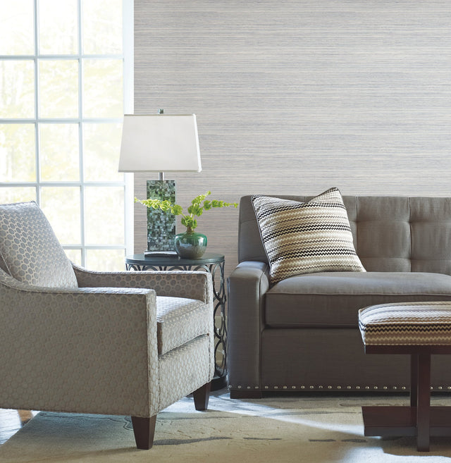 Cattail Weave Blue Peel & Stick Wallpaper with Woven Grasscloth Look - York PSW1281RL
