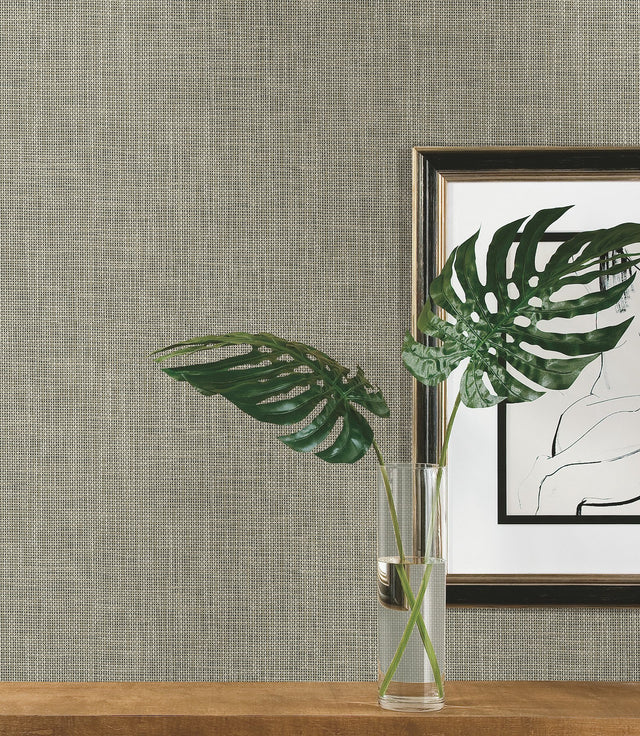 Reed Basket Brown Peel & Stick Wallpaper with Woven Weaves Pattern - York PSW1282RL