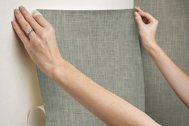 Reed Basket Brown Peel & Stick Wallpaper with Woven Weaves Pattern - York PSW1282RL
