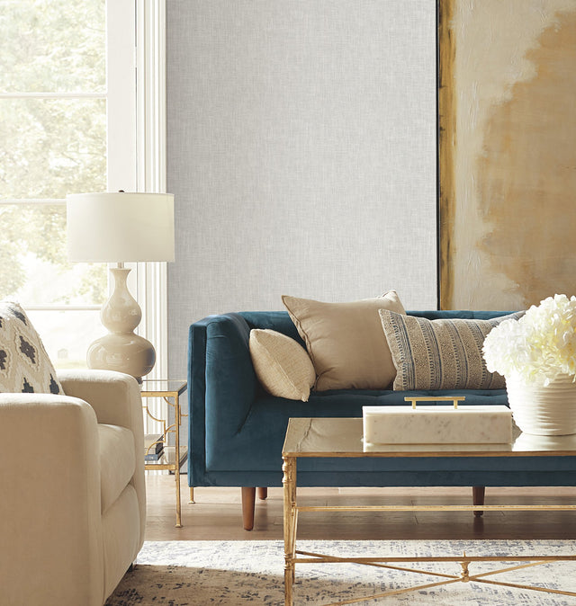 Reed Basket White Peel & Stick Wallpaper with Weaves Pattern, Non Woven, 27-in x 20-ft Roll - York PSW1283RL
