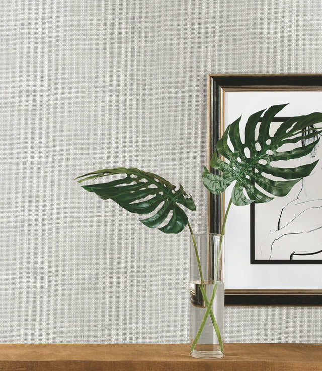 Reed Basket White Peel & Stick Wallpaper with Weaves Pattern, Non Woven, 27-in x 20-ft Roll - York PSW1283RL