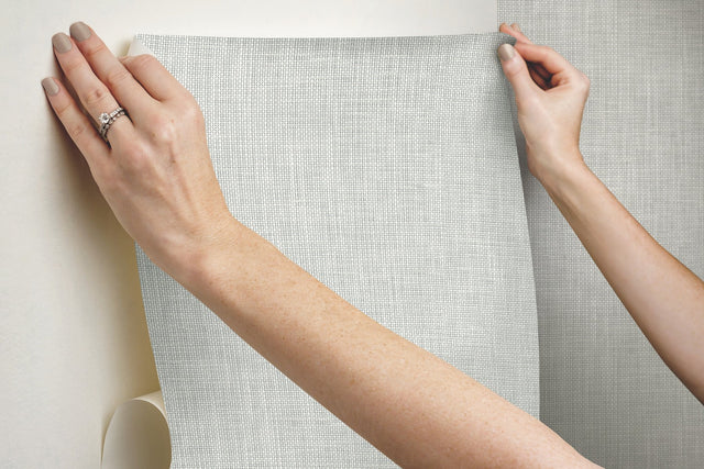 Reed Basket White Peel & Stick Wallpaper with Weaves Pattern, Non Woven, 27-in x 20-ft Roll - York PSW1283RL