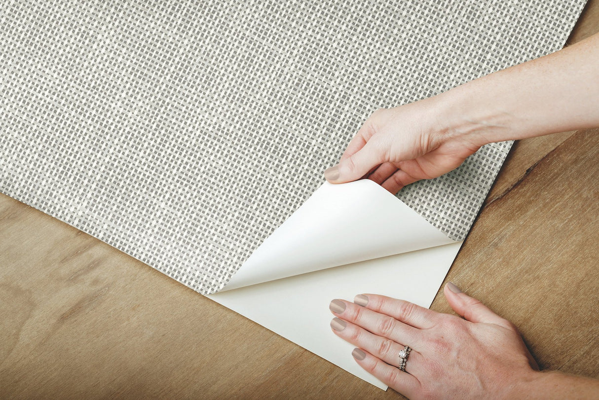 Reed Basket White Peel & Stick Wallpaper with Weaves Pattern - York PSW1284RL