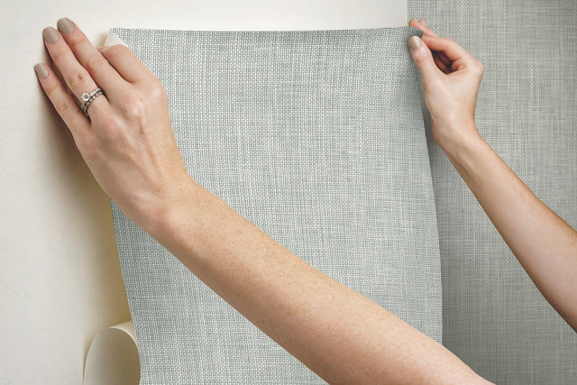 Reed Basket White Peel & Stick Wallpaper with Weaves Pattern - York PSW1284RL