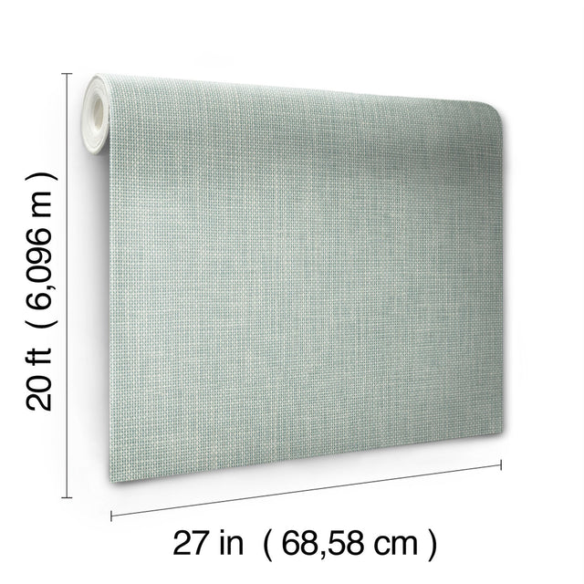 Reed Basket Blue Peel & Stick Wallpaper with Woven Weave Pattern - York PSW1285RL