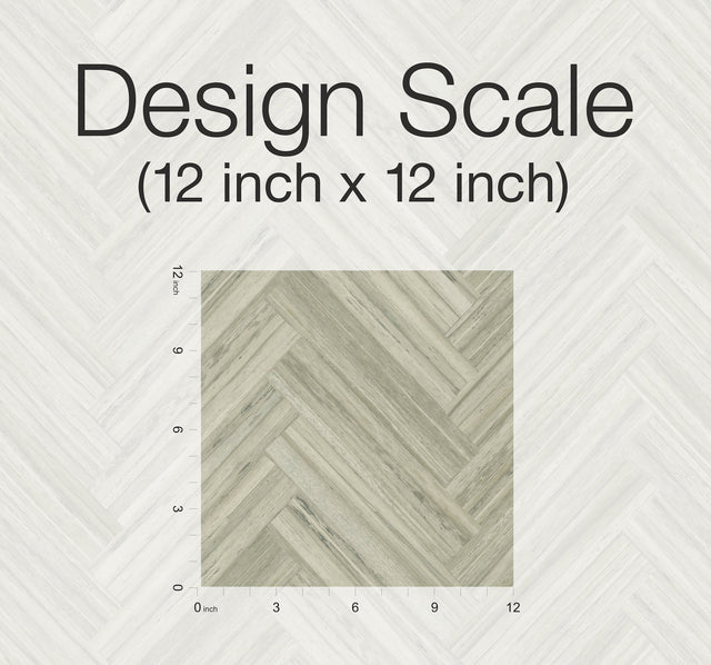 Hermosa Herringbone Brown Peel & Stick Wallpaper with Woodgrain Herringbone Pattern - York PSW1286RL