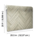 Hermosa Herringbone Brown Peel & Stick Wallpaper with Woodgrain Herringbone Pattern - York PSW1286RL