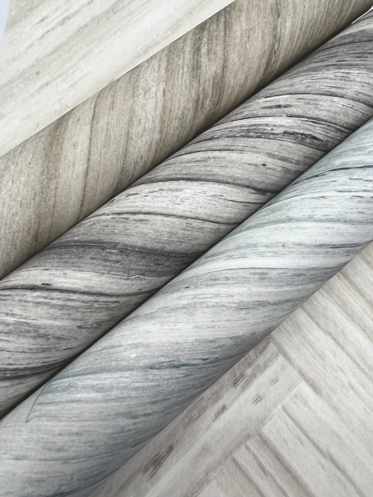 Hermosa Herringbone Blue Peel & Stick Wallpaper with Weathered Wood Chevron Pattern - York PSW1289RL