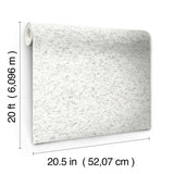 Shimmering Cork White Peel & Stick Wallpaper with Stone-Look Motif - York PSW1290RL