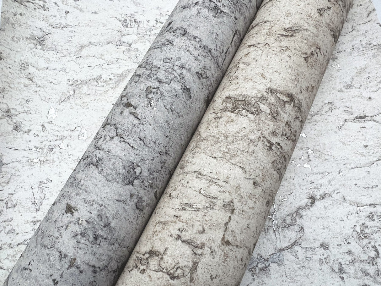 Shimmering Cork Grey Peel & Stick Wallpaper with Faux Cork Texture - York PSW1292RL