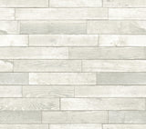 Warehouse Planks White Peel & Stick Wallpaper with Weathered Wood Plank Pattern - York PSW1293RL