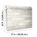 Warehouse Planks White Peel & Stick Wallpaper with Weathered Wood Plank Pattern - York PSW1293RL
