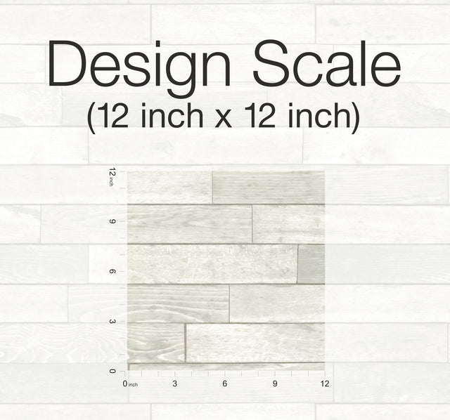 Warehouse Planks White Peel & Stick Wallpaper with Weathered Wood Plank Pattern - York PSW1293RL