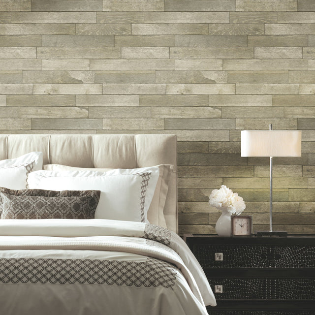 Warehouse Planks Brown Peel & Stick Wallpaper with Wood Plank Motif - York PSW1294RL