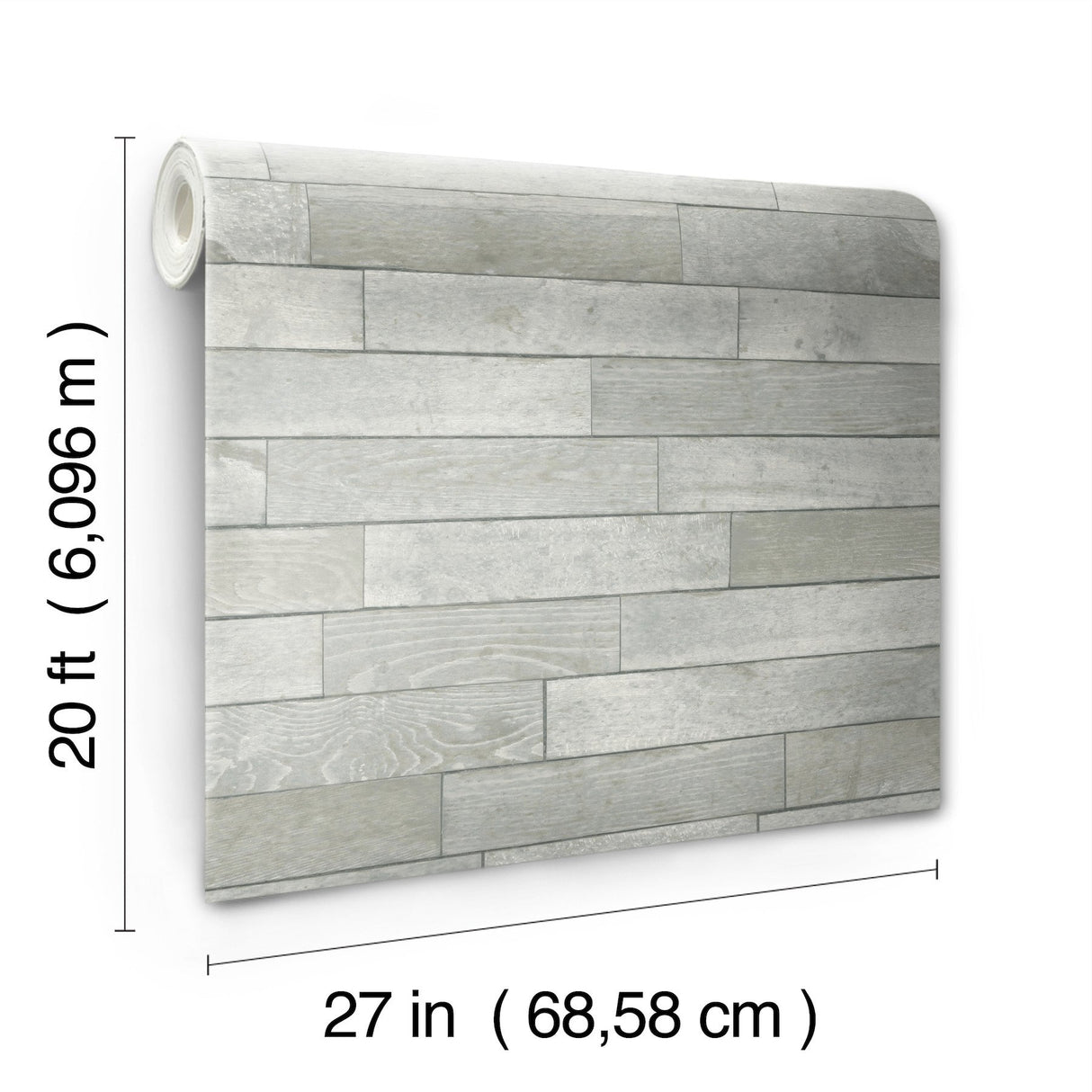 Warehouse Planks Grey Peel & Stick Wallpaper with Weathered Wood Plank Pattern - York PSW1295RL