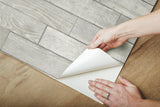 Warehouse Planks Grey Peel & Stick Wallpaper with Weathered Wood Plank Pattern - York PSW1295RL