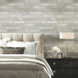 Warehouse Planks Grey Peel & Stick Wallpaper with Weathered Wood Plank Pattern - York PSW1295RL