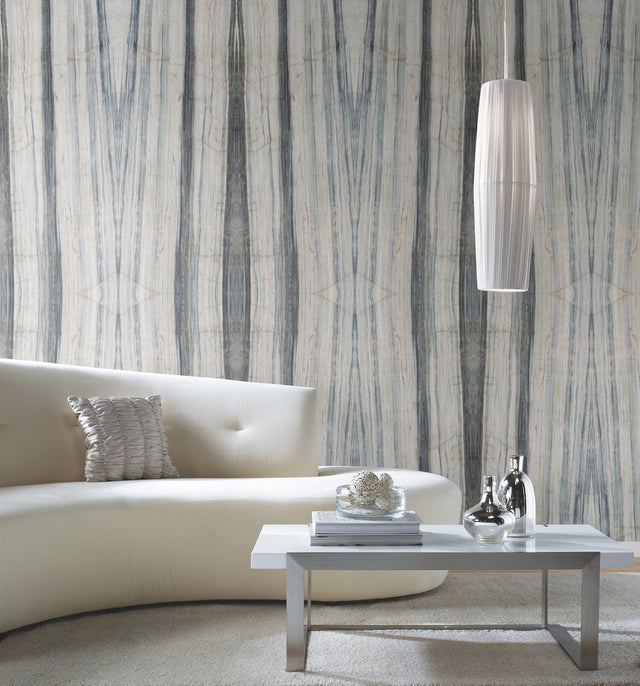 Spanish Marble Blue Peel & Stick Mural with Geometric Marble Stone Look - York PSW1296M