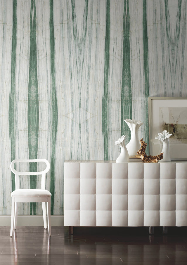 Spanish Marble Green Peel & Stick Mural with Stone Look Pattern - York PSW1299M