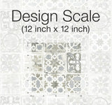 Encaustic Tile Grey Peel & Stick Wallpaper with Vintage Tile Pattern - York PSW1301RL