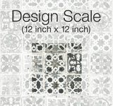 Encaustic Tile Black Peel & Stick Wallpaper with Stone-Look Geometric Pattern - York PSW1303RL