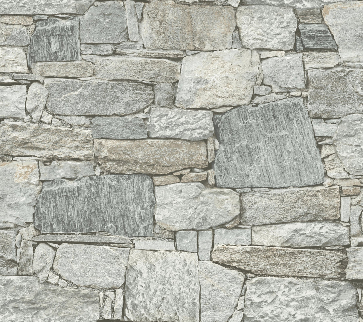 Chateau Stone Grey & Beige Peel & Stick Wallpaper with Stone Look Pattern - York PSW1307RL