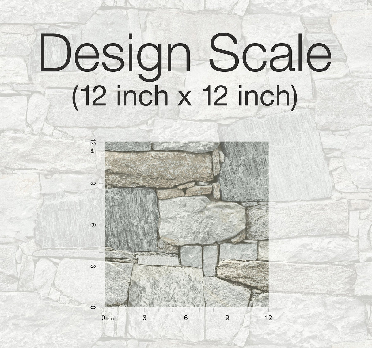 Chateau Stone Grey & Beige Peel & Stick Wallpaper with Stone Look Pattern - York PSW1307RL