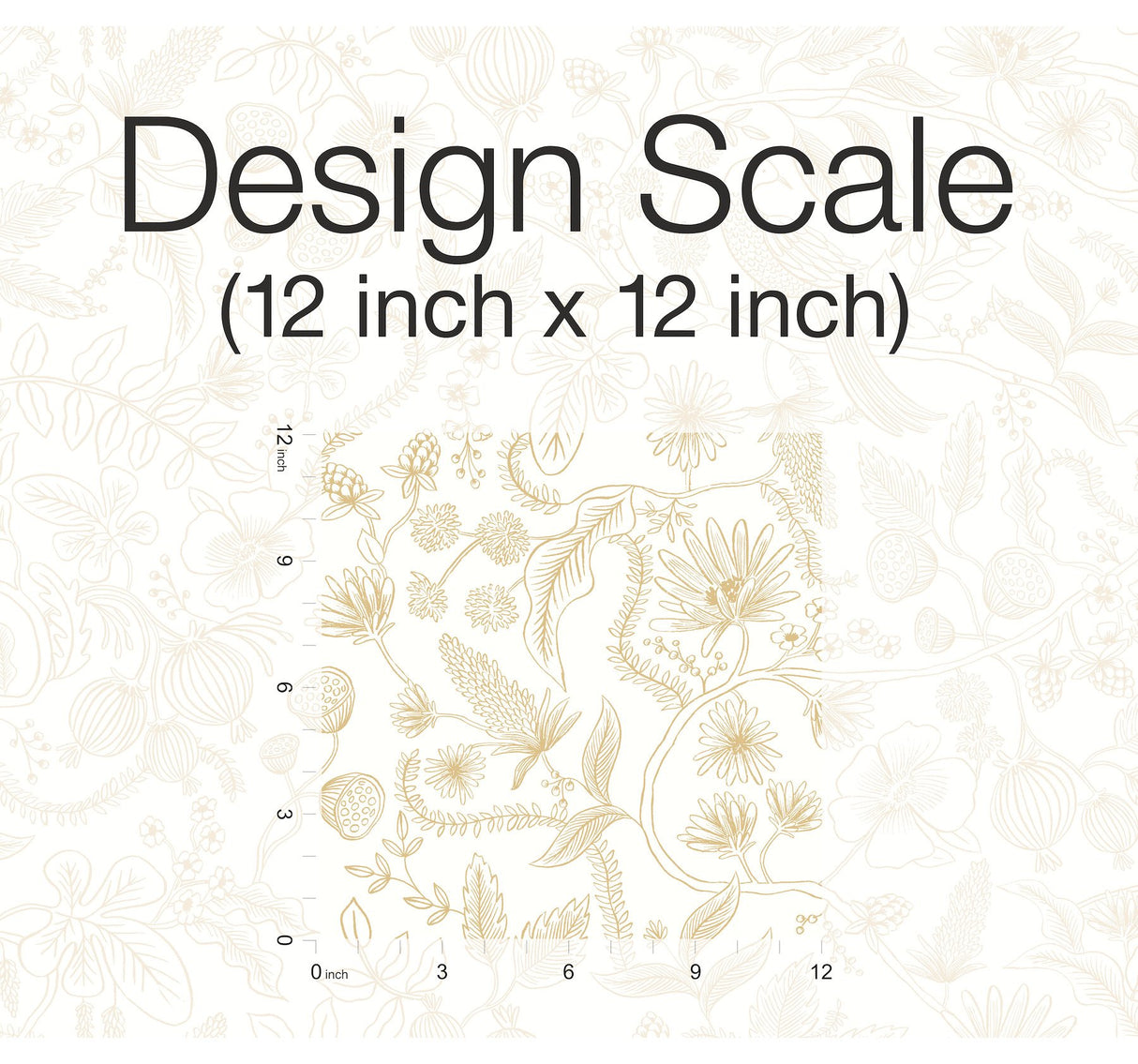 Aviary Off White & Gold Peel & Stick Wallpaper with Botanical Bird Linework - York PSW1309RL