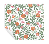 Primrose Rose & Cream Peel & Stick Wallpaper with Floral and Butterfly Motif - York PSW1313RL