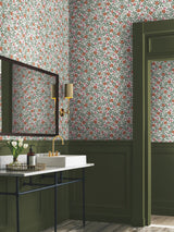 Primrose Rose & Cream Peel & Stick Wallpaper with Floral and Butterfly Motif - York PSW1313RL