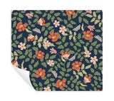 Primrose Rose & Navy Peel & Stick Wallpaper with Floral and Butterfly Motif - York PSW1314RL