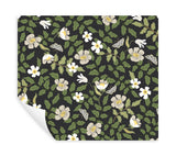 Primrose Off White & Black Peel & Stick Wallpaper with Floral and Butterfly Motif - York PSW1315RL