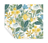 Amalfi Blue & Green Peel & Stick Wallpaper with Botanical Lemon Motif - York PSW1318RL